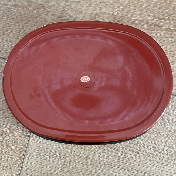 Vtg Japanese Bento Box Serving Box Ume Design Lacquerware 7x5x2" Cherry Blossom - Picture 7 of 7